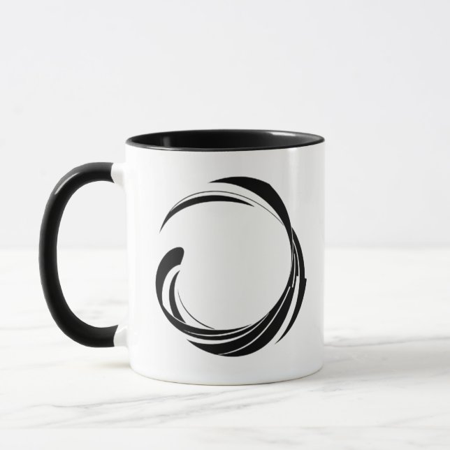 Abstrakt Virvelcirkeldesign – böjd ringkonst Mugg (Vänster)