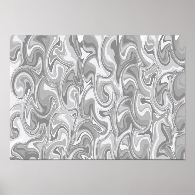 Abstrakt Virvelkonst - Grå Poster (Framsidan)
