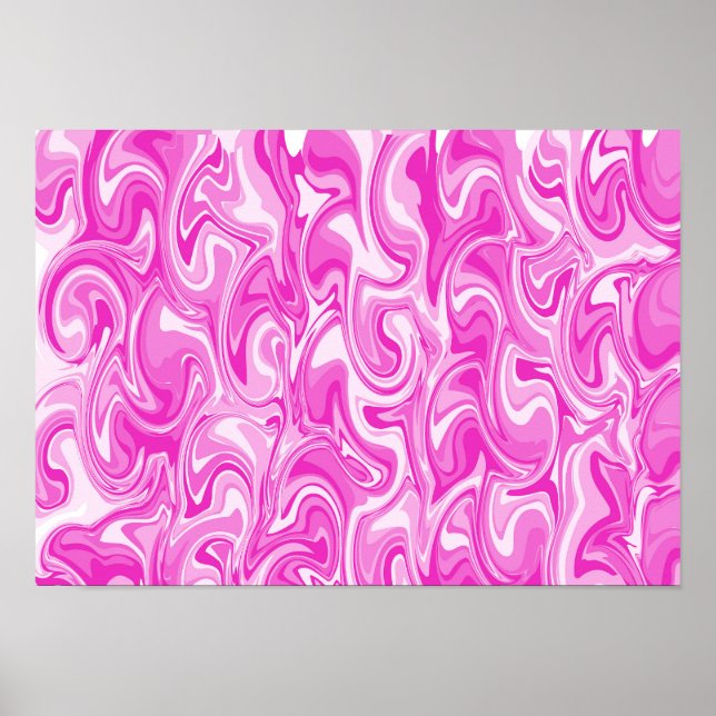 Abstrakt Virvelkonst - Magenta Poster (Framsidan)