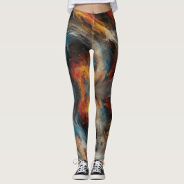 Abstrakt Virvelkonst Målar Leggings