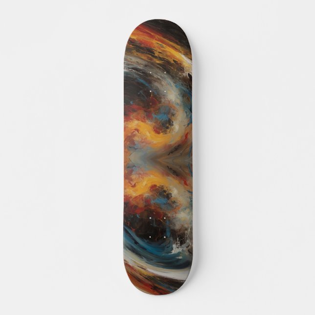 Abstrakt Virvelkonst Målar Mini Skateboard Bräda 18,5 Cm (Framsida)