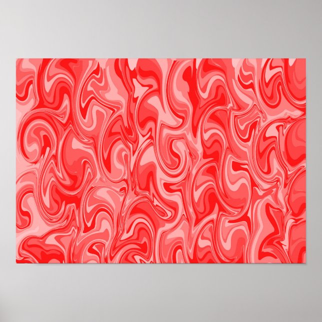 Abstrakt Virvelkonst - Röd Poster (Framsidan)