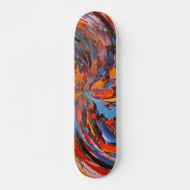 Abstrakt Virvlande Färgrik Målarfartsgörelse Mini Skateboard Bräda 18,5 Cm