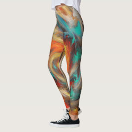 Abstrakt virvlande konstverk leggings