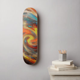 Abstrakt Virvlande Konstverk Mini Skateboard Bräda 18,5 Cm