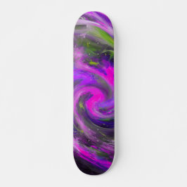 Abstrakt Virvlande Lila Färg Målarverk Mini Skateboard Bräda 18,5 Cm