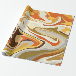 Abstrakt Virvlande Orange Och Beige Design Presentpapper