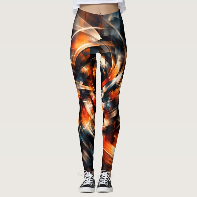 Abstrakt vision av rörelse & sinne leggings (Framsida)