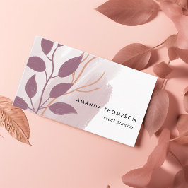 Abstrakt visitkort i roséguld och rosablommig rosa