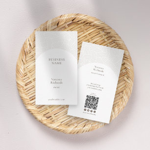 Abstrakt - vit affärsgren (QR), QR-kod för elegant Visitkort