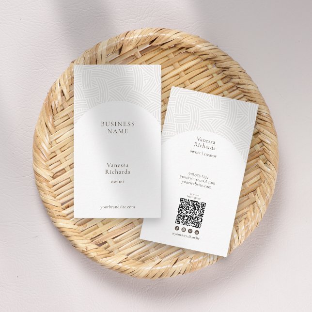 Abstrakt - vit affärsgren (QR), QR-kod för elegant Visitkort (Skapare uppladdad)
