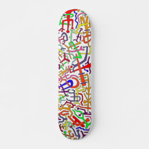 ABSTRAKT (vit bakgrund) Old School Skateboard Bräda 21,6 Cm