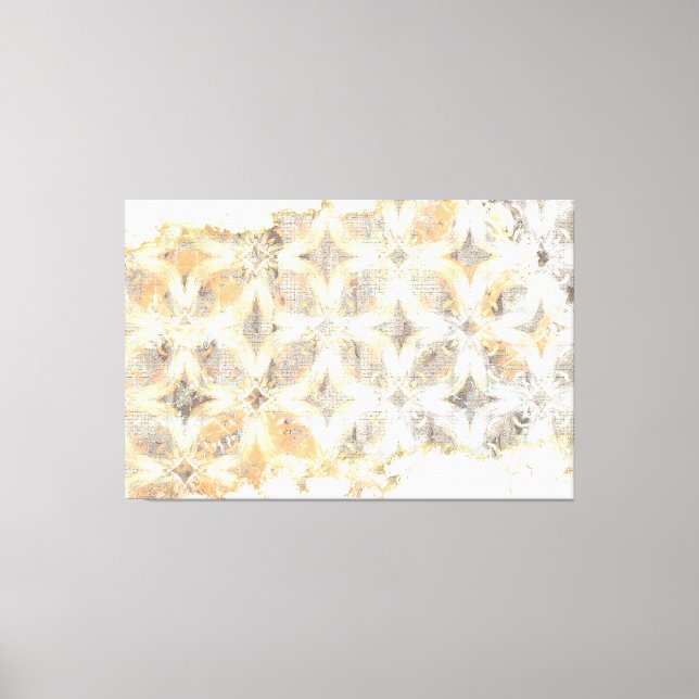 Abstrakt Vit, Grått, Orange och Blått Mönster Canvastryck (Framsida)