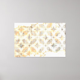 Abstrakt Vit, Grått, Orange och Blått Mönster Canvastryck