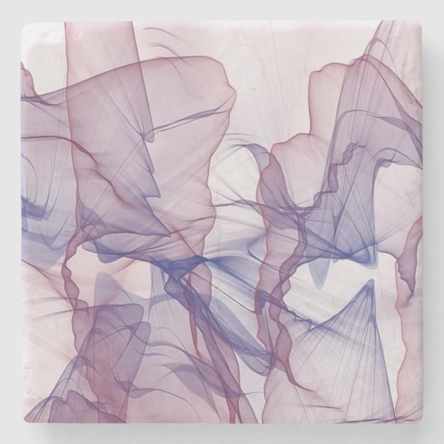 Abstrakt vit röd blå och lila vattenfärg stenunderlägg (Framsidan)