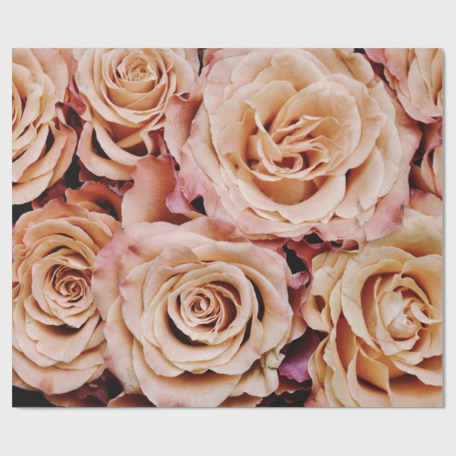 Abstrakt Vit ros Garden Elegant Blommigt Wrappin Presentpapper (Platt)