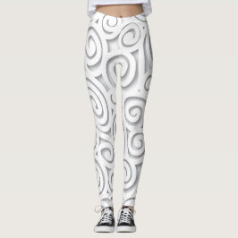 Abstrakt vitrulladamasker leggings