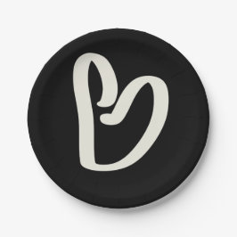 Abstrakt, vitt hjärta på svart