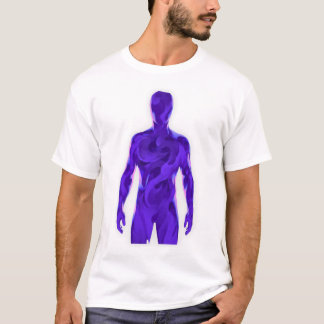 Abstrakt Void Human Vit T-Shirt – Lila Energi