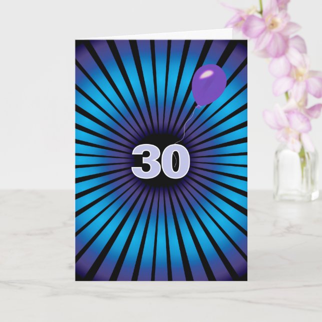 Abstrakt Vortex för 30års födelsedag Kort (Orkide)