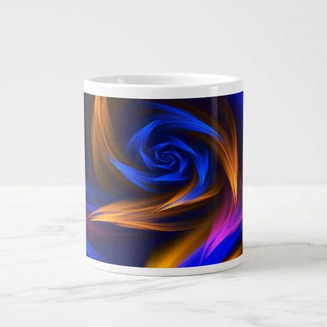 Abstrakt Vortex Shape Blue-Orange Jumbo Mugg (Framsidan)