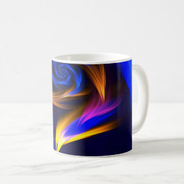 Abstrakt Vortex Shape Blue-Orange Kaffemugg