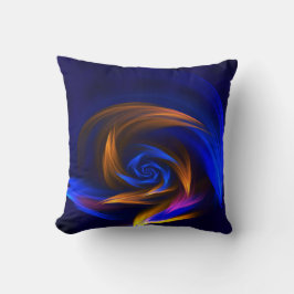 Abstrakt Vortex Shape Blue-Orange Kudde
