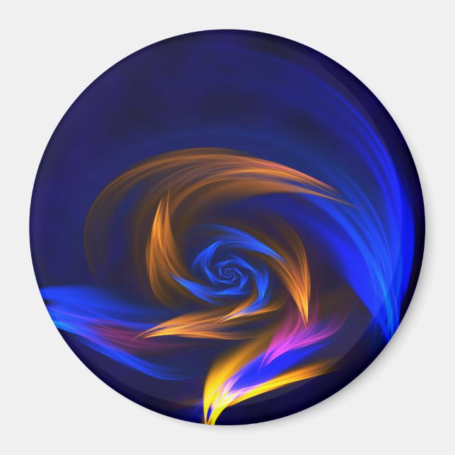 Abstrakt Vortex Shape Blue-Orange Magnet (Framsidan)
