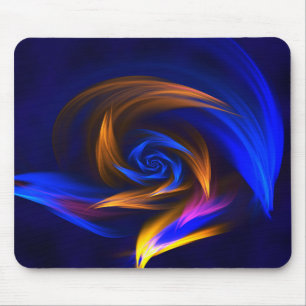 Abstrakt Vortex Shape Blue-Orange Musmatta