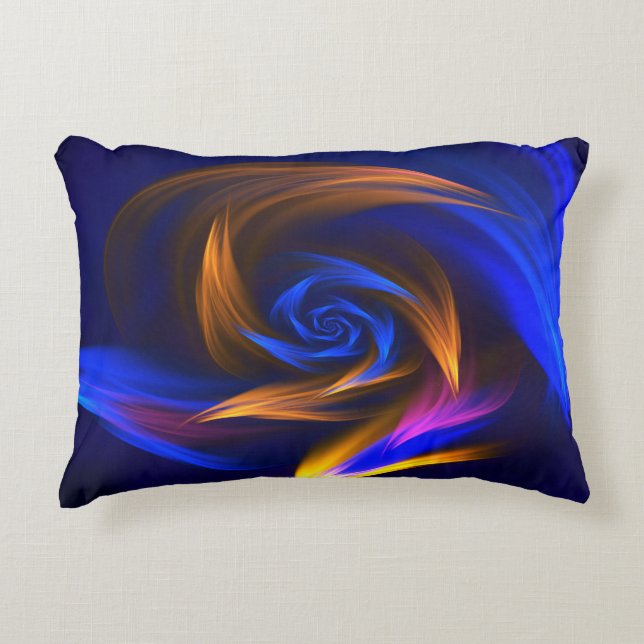 Abstrakt Vortex Shape Blue-Orange Prydnadskudde (Framsidan)