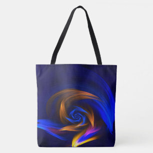 Abstrakt Vortex Shape Blue-Orange Tygkasse