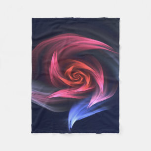 Abstrakt Vortex Shape Red och Blue Fleecefilt