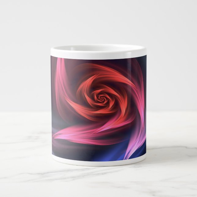 Abstrakt Vortex Shape Red och Blue Jumbo Mugg (Framsidan)