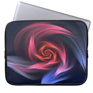 Abstrakt Vortex Shape Red och Blue Laptop Fodral