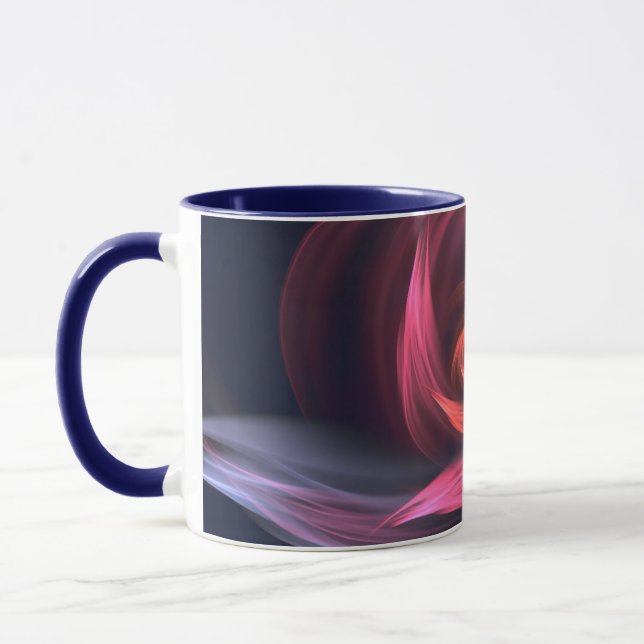 Abstrakt Vortex Shape Red och Blue Mugg (Vänster)