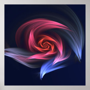 Abstrakt Vortex Shape Red och Blue Poster