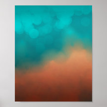 Abstrakt Wall Art Blue Teal Turcos Färg