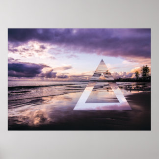 Abstrakt Wall Art - Moody Lila Sands Poster