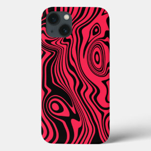 Abstrakt Warped Black Red Linjer - lägg till Fär
