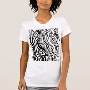 Abstrakt Warped Black & White Linjer - Anpassade T Shirt