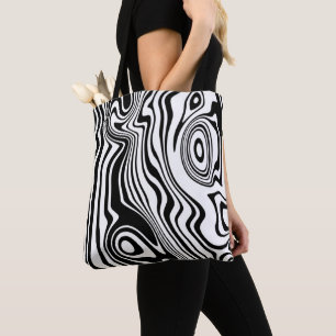 Abstrakt Warped Black & White Linjer - Anpassade Tygkasse