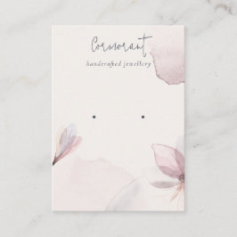 Abstrakt  Watercolor Blommigt Earring Holder Visitkort