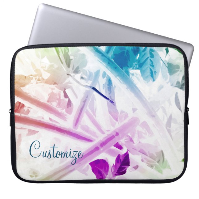 Abstrakt Watercolor Blommigt Laptop sleeve (Framsidan)