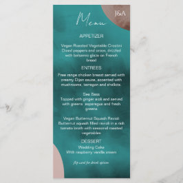 Abstrakt Watercolor Bröllop Menu Meny