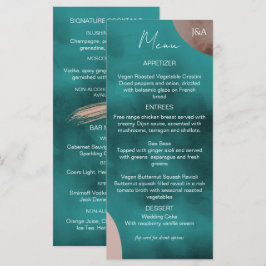Abstrakt Watercolor Bröllop Menu Meny