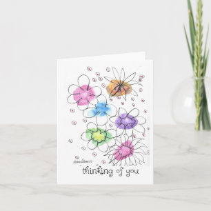 Abstrakt Watercolor Flowers Art. Kort