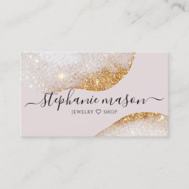 Abstrakt Watercolor Guld Glitter Affärskort