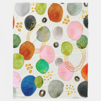 Abstrakt Watercolor Guld Glitter Art Fleecefilt