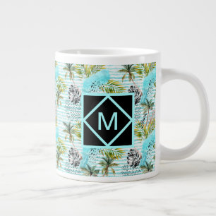 Abstrakt Watercolor Handflatan Träd Mönster Jumbo Mugg