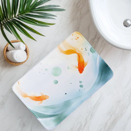 Abstrakt Watercolor Koi Fish Serenity Badrumsmatta